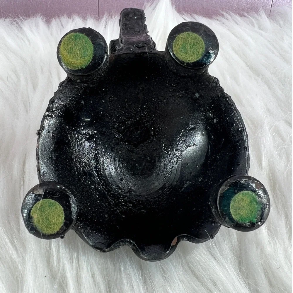 Vintage‎ Turtle Candle Holder Cast Metal Folk Art Whimsical Cottagecore Decor